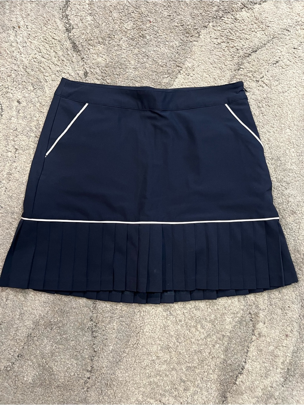 Lady Hagen Navy Mini Skirt with White Piping